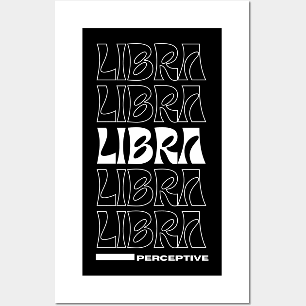 Libra retro zodiac design Wall Art by Juliet & Gin